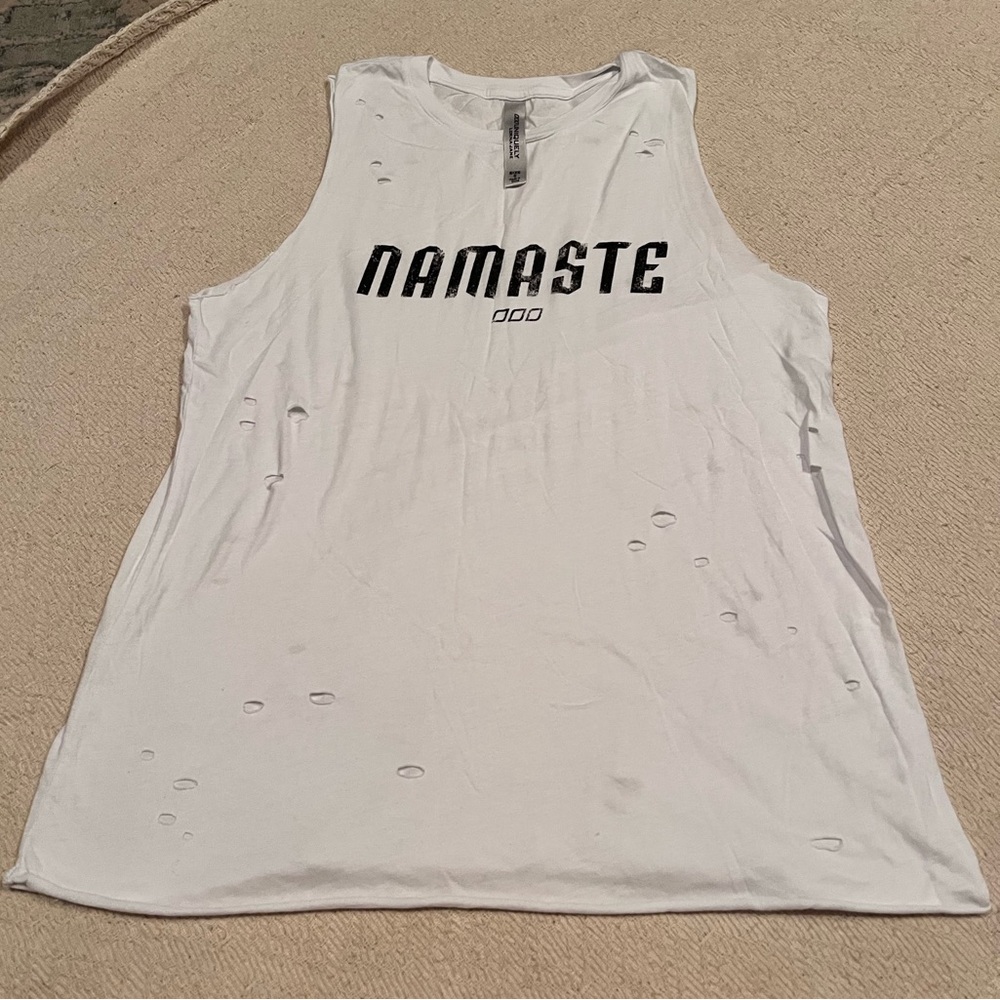 Lorna Jane ‘Namaste’ distressed tank